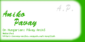 aniko pavay business card