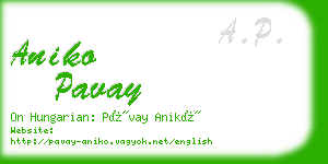 aniko pavay business card